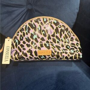 Consuela Lavender Leopard Dee Dee Large Cosmetic Bag
